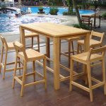 Onlywood Tavolo Alto con Sgabelli in Legno Teak -44999
