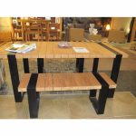 Onlywood Set Tavolo e Sedie da giardino in Teak e Acciaio Nero-44998
