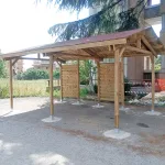 Onlywood Gazebo in Legno impregnato TIP 4 x 4,8 Tetto Antivento - Personalizzabile-86279