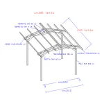 Onlywood Gazebo in Legno impregnato TIP 3 x 2,4 Tetto Antivento - Personalizzabile-82309