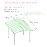 Onlywood Gazebo in Legno impregnato TIP 3 x 2,4 Tetto Antivento - Personalizzabile-82310