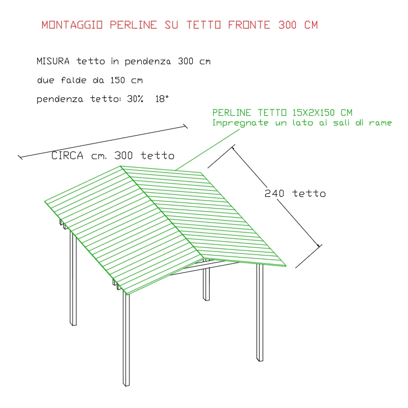 Onlywood Gazebo in Legno impregnato TIP 3 x 2,4 Tetto Antivento - Personalizzabile-82310