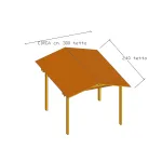 Onlywood Gazebo in Legno impregnato TIP 3 x 2,4 Tetto Antivento - Personalizzabile-0