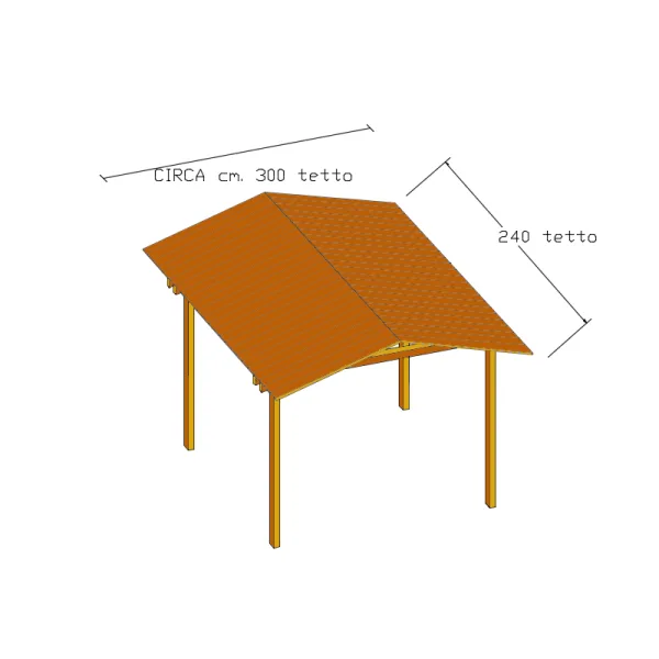 Onlywood Gazebo in Legno impregnato TIP 3 x 2,4 Tetto Antivento - Personalizzabile-0
