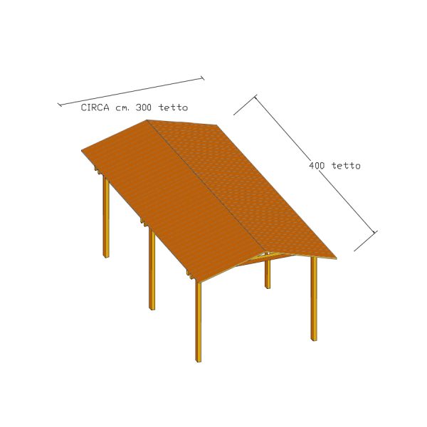 Onlywood Gazebo in Legno impregnato TIP 3 x 4 Tetto Antivento - Personalizzabile-0