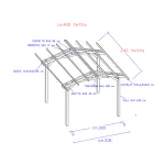 Onlywood Gazebo in Legno impregnato TIP 4 x 2,4 Tetto Antivento - Personalizzabile - foto 3