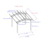 Onlywood Gazebo in Legno impregnato TIP 4 x 2,4 Tetto Antivento - Personalizzabile-82362