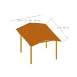 Onlywood Gazebo in Legno impregnato TIP 4 x 2,4 Tetto Antivento - Personalizzabile-82361