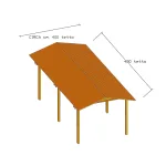 Onlywood Gazebo in Legno impregnato TIP 4 x 4,8 Tetto Antivento - Personalizzabile-82373