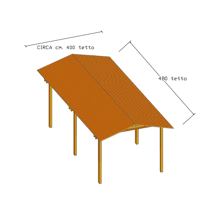 Onlywood Gazebo in Legno impregnato TIP 4 x 4,8 Tetto Antivento - Personalizzabile-82373