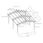 Onlywood Gazebo in Legno impregnato TIP 4,8 x 4 Tetto Antivento - Personalizzabile - foto 2
