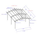 Onlywood Gazebo in Legno impregnato TIP 4,8 x 4 Tetto Antivento - Personalizzabile-82398