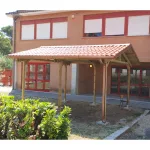 Onlywood Gazebo in Legno impregnato TIP 4 x 4,8 Tetto Antivento - Personalizzabile-48879
