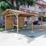 Onlywood Gazebo in Legno impregnato TIP 4 x 4,8 Tetto Antivento - Personalizzabile-86280