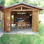 Onlywood Gazebo in Legno impregnato TIP 4 x 2,4 Tetto Antivento - Personalizzabile-48049