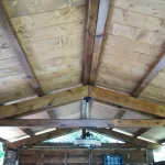 Onlywood Gazebo in Legno impregnato TIP 4 x 4,8 Tetto Antivento - Personalizzabile-48005