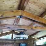 Onlywood Gazebo in Legno impregnato TIP 4 x 4,8 Tetto Antivento - Personalizzabile-48003