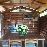 Onlywood Gazebo in Legno impregnato TIP 4 x 4,8 Tetto Antivento - Personalizzabile-48001