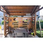 Onlywood Gazebo in Legno impregnato TIP 4,8 x 4 Tetto Antivento - Personalizzabile-56431