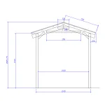 Onlywood Gazebo in Legno impregnato TIP 3 x 6 Tetto Antivento - Personalizzabile-82352