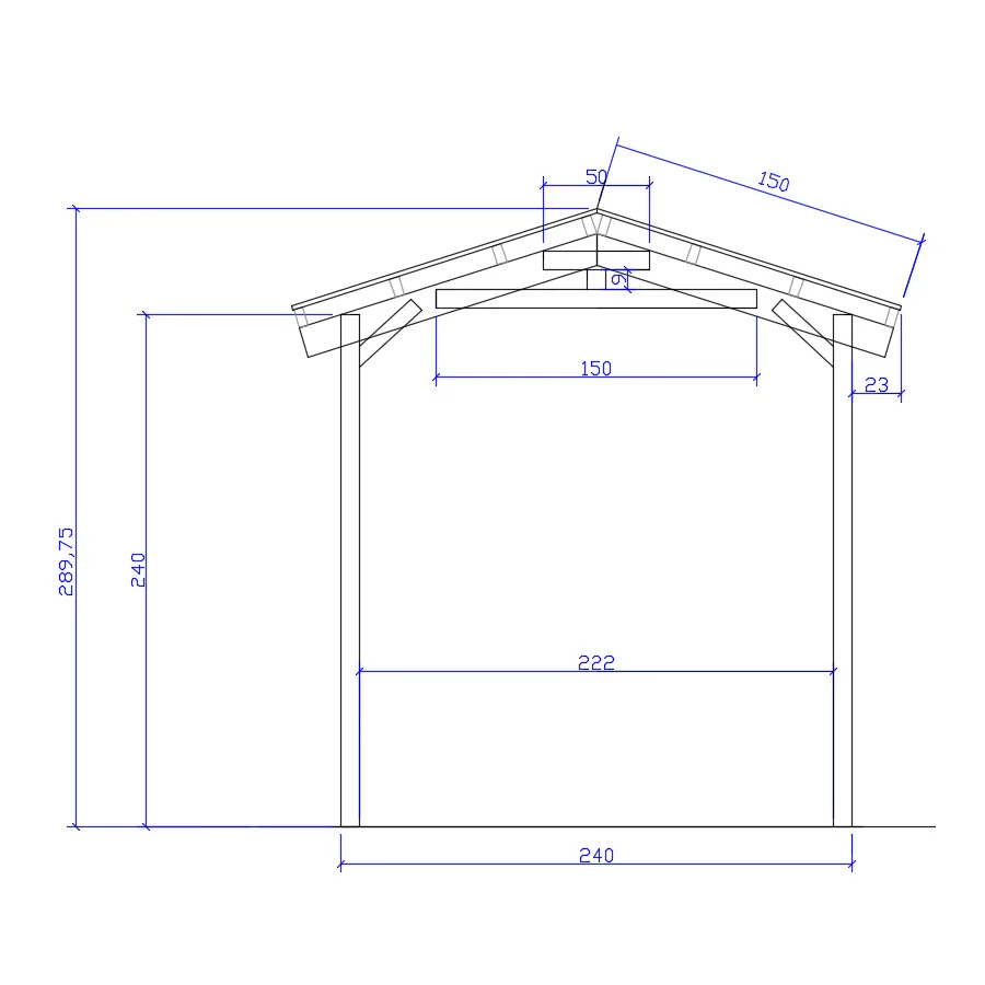 Onlywood Gazebo in Legno impregnato TIP 3 x 6 Tetto Antivento - Personalizzabile-82352