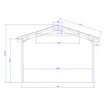 Onlywood Gazebo in Legno impregnato TIP 4 x 4,8 Tetto Antivento - Personalizzabile-82376