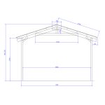 Onlywood Gazebo in Legno impregnato TIP 4 x 4,8 Tetto Antivento - Personalizzabile-82376