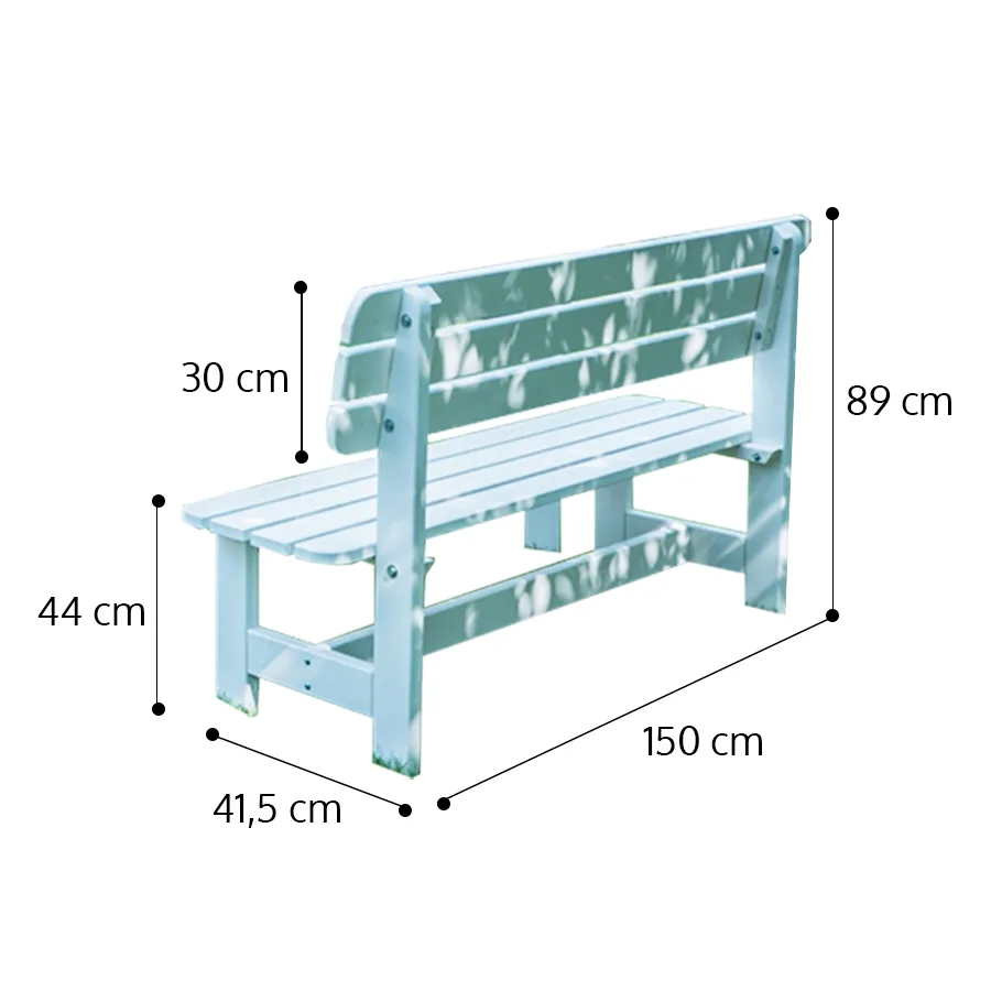 Set CADICE Tavolo + 2 Panche Arredo da Esterno in Legno Bianco-48261