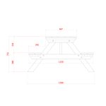 Tavolo Picnic PROMO 8 posti - 200 cm - con Foro per Ombrellone-90269