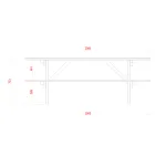 Tavolo Picnic PROMO 8 posti - 200 cm - con Foro per Ombrellone-90268