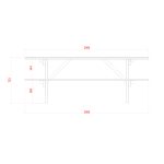 Tavolo Picnic PROMO 8 posti - 200 cm - con Foro per Ombrellone-90268