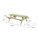 Onlywood Tavolo Picnic in Legno 180 x 163 cm - con Panche Pieghevoli-80992