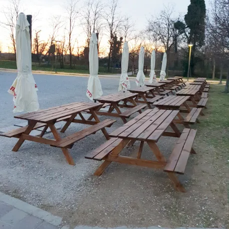 Tavolo Picnic PROMO 8 posti - 200 cm - con Foro per Ombrellone-47876
