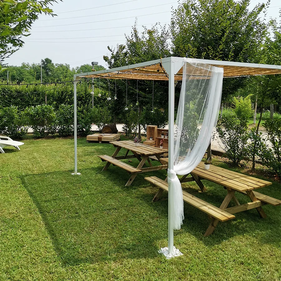 Tavolo Picnic PROMO 8 posti - 200 cm - con Foro per Ombrellone-48517