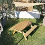 Onlywood Tavolo Picnic in Legno 180 x 163 cm - con Panche Pieghevoli-79871