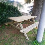 Tavolo Picnic PROMO 8 posti - 200 cm - con Foro per Ombrellone-48331