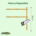 Onlywood Staccionata Valdostana a mezzi pali in Pino Certificato (L 150cm x H 150cm) - Modulo continuativo con 1 piantone-49053