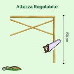 Onlywood Staccionata in Legno a Croce Sant'Andrea in Pino. Dimensioni (misure L 150 centimetri x H 150 centimetri). Modulo continuativo con 1 piantone-48978