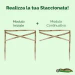 Onlywood Staccionata Croce S. Andrea in Castagno scortecciato (dimensioni L 150cm x H 150cm) - Modulo Iniziale con 2 piantoni-48936