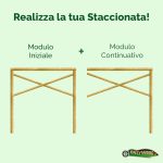 Onlywood Staccionata in Legno a Croce Sant'Andrea in Pino. Dimensioni (misure L 150 centimetri x H 150 centimetri). Modulo continuativo con 1 piantone-48980