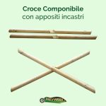 Onlywood Staccionata in Legno a Croce Sant'Andrea in Pino. Dimensioni (misure L 150 centimetri x H 150 centimetri). Modulo continuativo con 1 piantone-48977