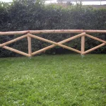 Onlywood Staccionata Croce S. Andrea in Castagno scortecciato (dimensioni L 150cm x H 150cm) - Modulo Iniziale con 2 piantoni-48925