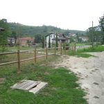 Onlywood Staccionata a 2 traverse in Pino certificato due fori (misure L150cm x H 150cm) - Modulo continuativo con 1 piantone-49145