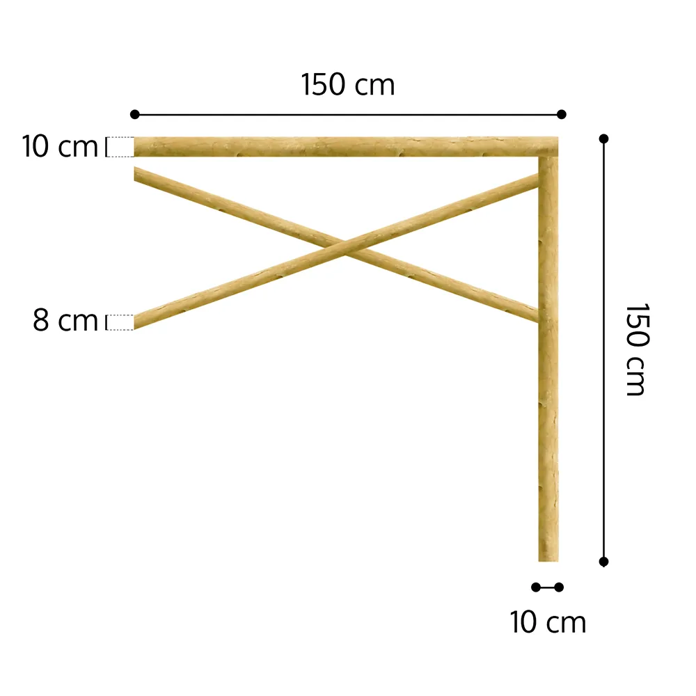 Onlywood Staccionata in Legno a Croce Sant'Andrea in Pino. Dimensioni (misure L 150 centimetri x H 150 centimetri). Modulo continuativo con 1 piantone-0 Onlywood Staccionata in Legno a Croce Sant'Andrea in Pino. Dimensioni (misure L 150 centimetri x H 150 centimetri). Modulo continuativo con 1 piantone-0