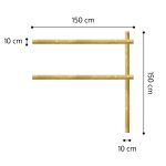 Onlywood Staccionata Valdostana a mezzi pali in Pino Certificato (L 150cm x H 150cm) - Modulo continuativo con 1 piantone-0