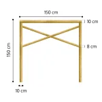 Onlywood Staccionata a Croce S. Andrea in Pino Certificato (misure L 150cm x H 150cm) - Modulo iniziale con 2 piantoni-0