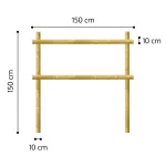 Onlywood Staccionata Valdostana a mezzi pali in Pino Certificato (L 150cm x H 150cm) - Modulo iniziale con 2 piantoni-0