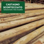 Onlywood Staccionata per Cavalli Valdostana a mezzi pali in Castagno Scortecciato H. 250 CM-49083