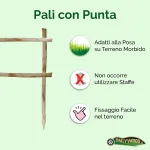Onlywood Staccionata Valdostana a mezzi pali in Castagno scortecciato (L 200cm x H 150cm) - Modulo continuativo con 1 piantone-49100