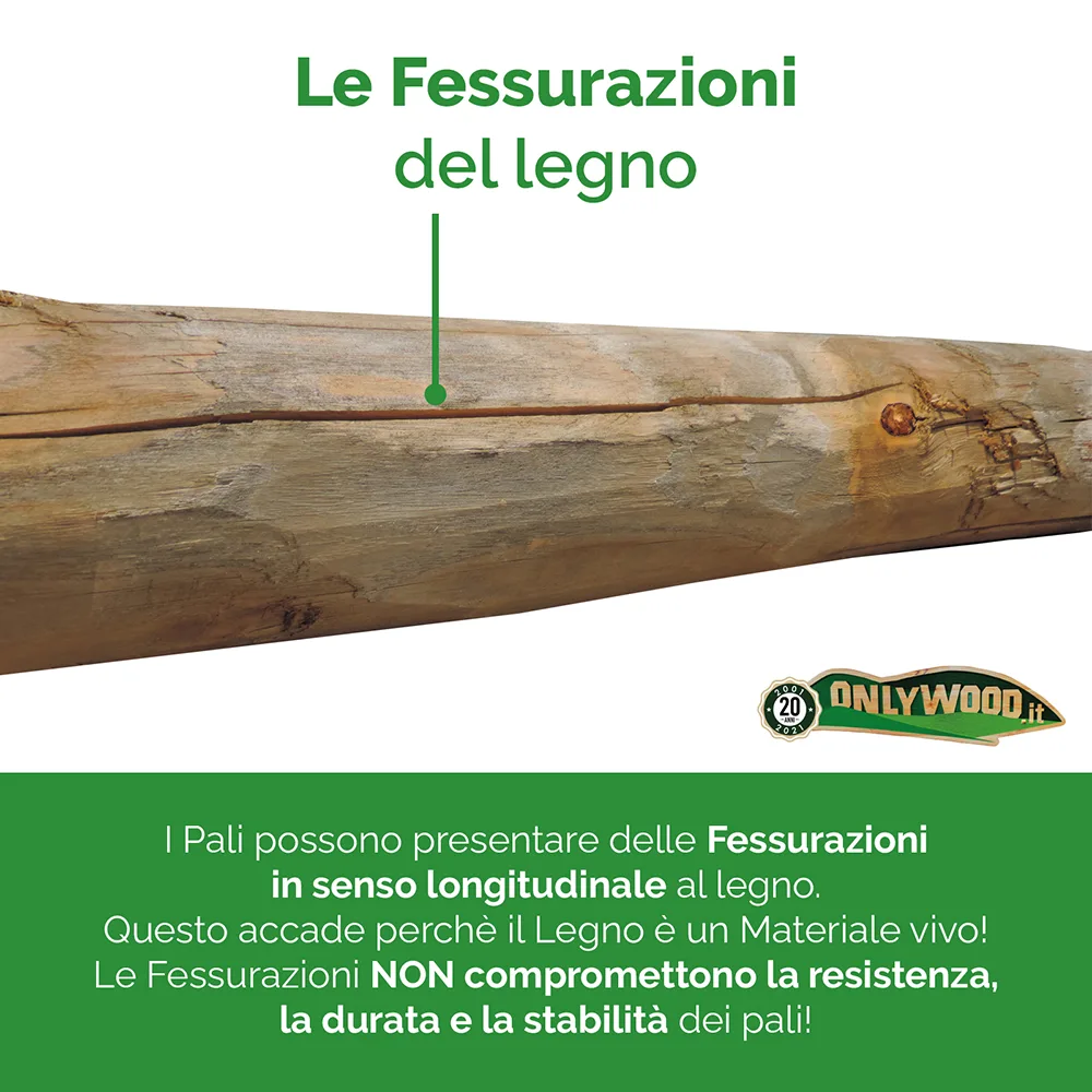 Onlywood Staccionata Valdostana a mezzi pali in Castagno scortecciato (L 200cm x H 150cm) - Modulo continuativo con 1 piantone-49102